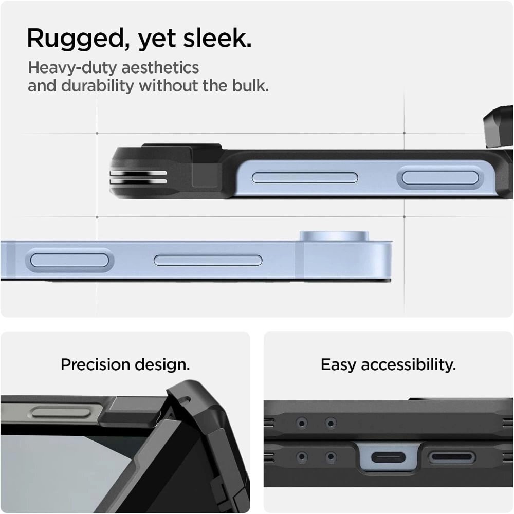 Samsung Galaxy Z Flip 6 / 7 FE dėklas Spigen Tough Armor Pro Mag su MagSafe – juodas 4 Samsung Galaxy Z Flip 6 / 7 FE dėklas Spigen Tough Armor Pro Mag su MagSafe – juodas 4