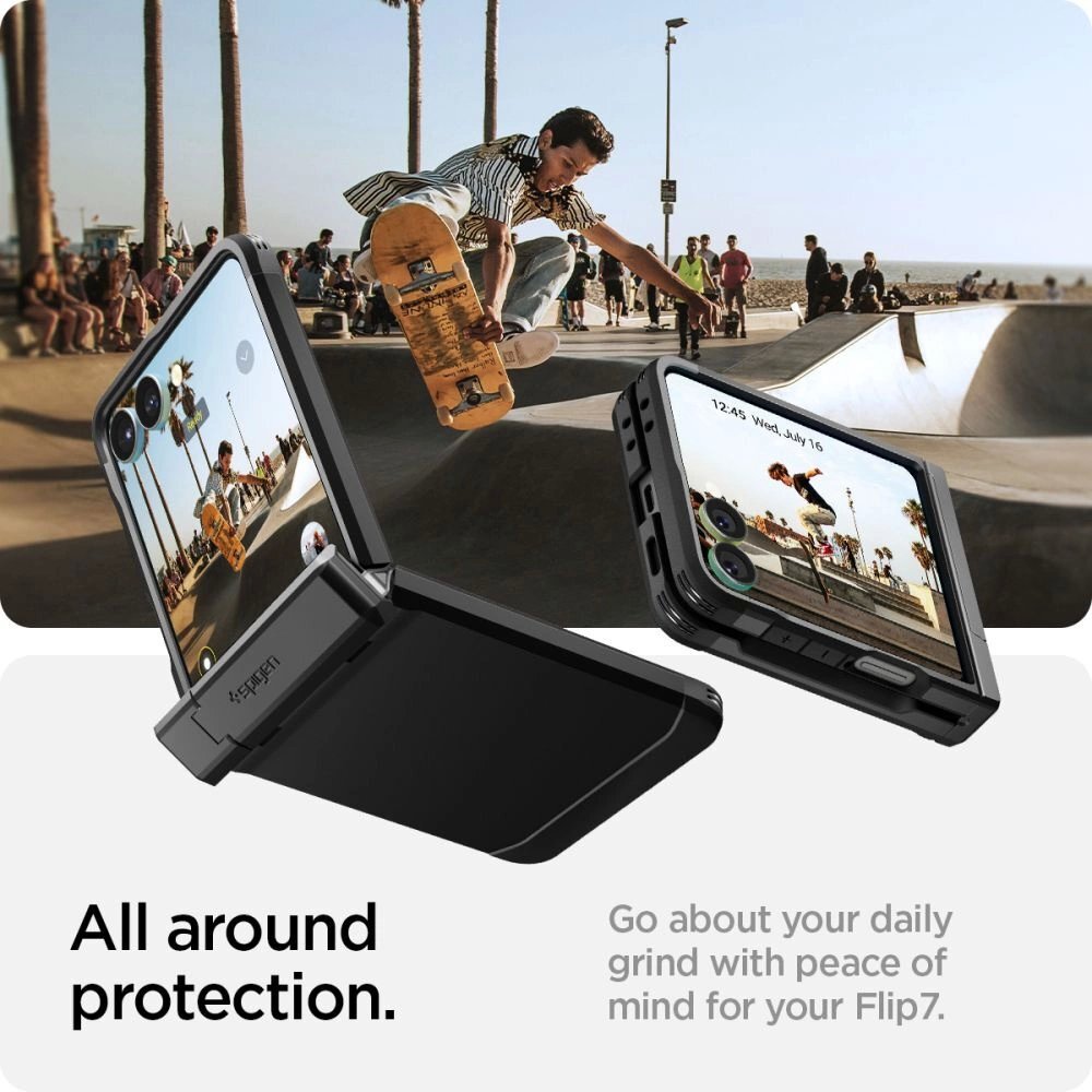 Samsung Galaxy Z Flip 7 dėklas Spigen Tough Armor Pro Mag, MagSafe – juodas 20 Samsung Galaxy Z Flip 7 dėklas Spigen Tough Armor Pro Mag, MagSafe – juodas 20