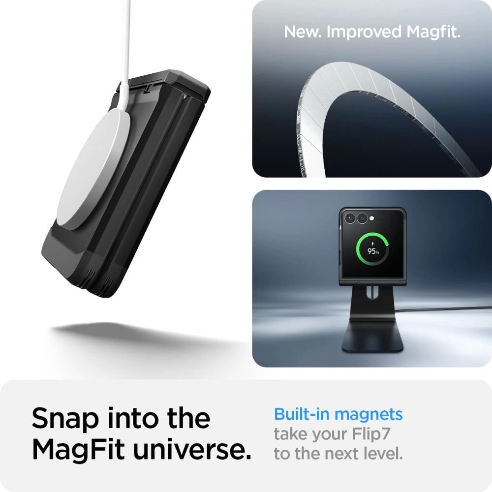 Samsung Galaxy Z Flip 7 dėklas Spigen Tough Armor Pro Mag, MagSafe – juodas 21