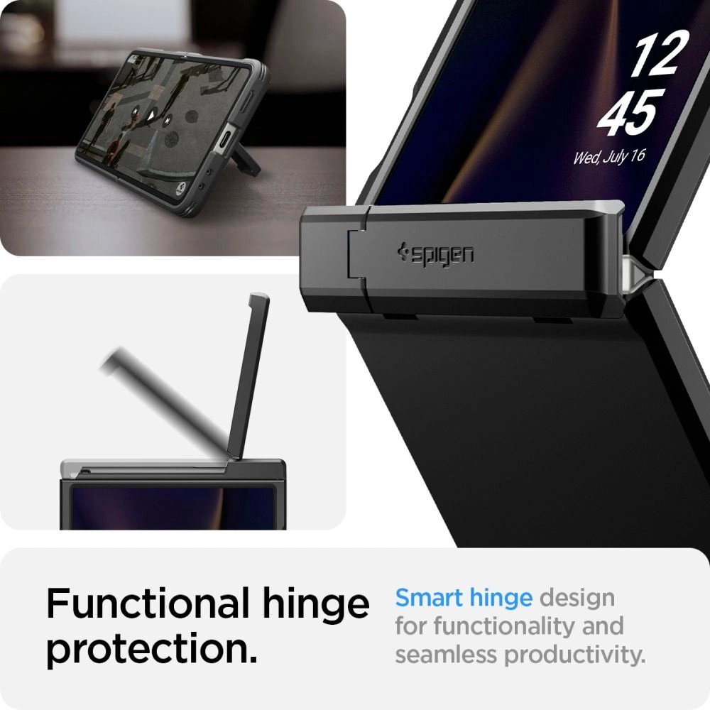 Samsung Galaxy Z Flip 7 dėklas Spigen Tough Armor Pro Mag, MagSafe – juodas 22