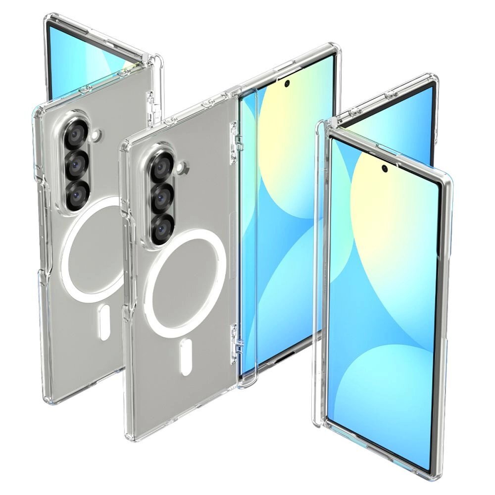 Samsung Galaxy Z Fold7 Spigen Tough Armor Pro Mag MagSafe dėklas – skaidrus ir baltas 1 Samsung Galaxy Z Fold7 Spigen Tough Armor Pro Mag MagSafe dėklas – skaidrus ir baltas 1