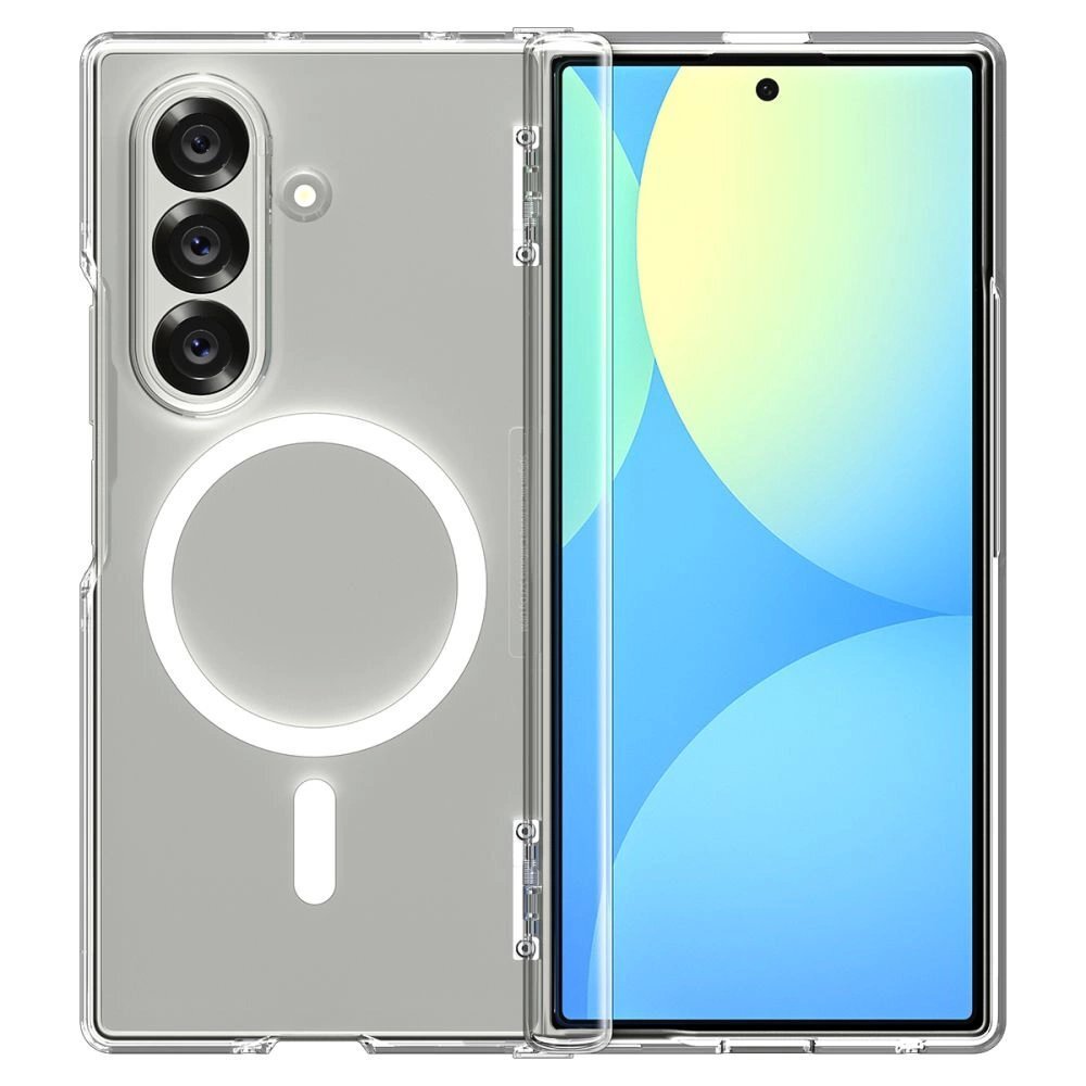 Samsung Galaxy Z Fold7 Spigen Tough Armor Pro Mag MagSafe dėklas – skaidrus ir baltas 2