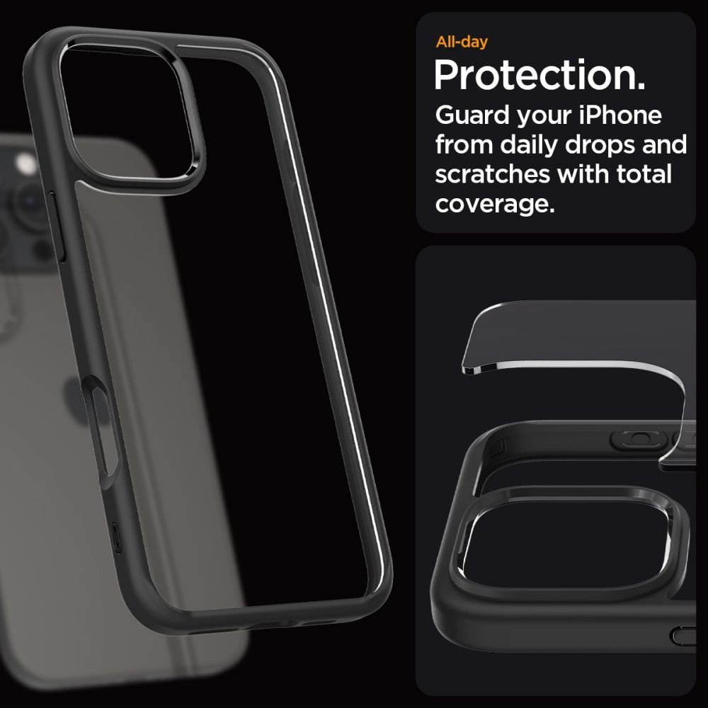 Spigen Ultra Hybrid Dėklas skirtas iPhone 16 Pro Max - Matinis Juodas 11