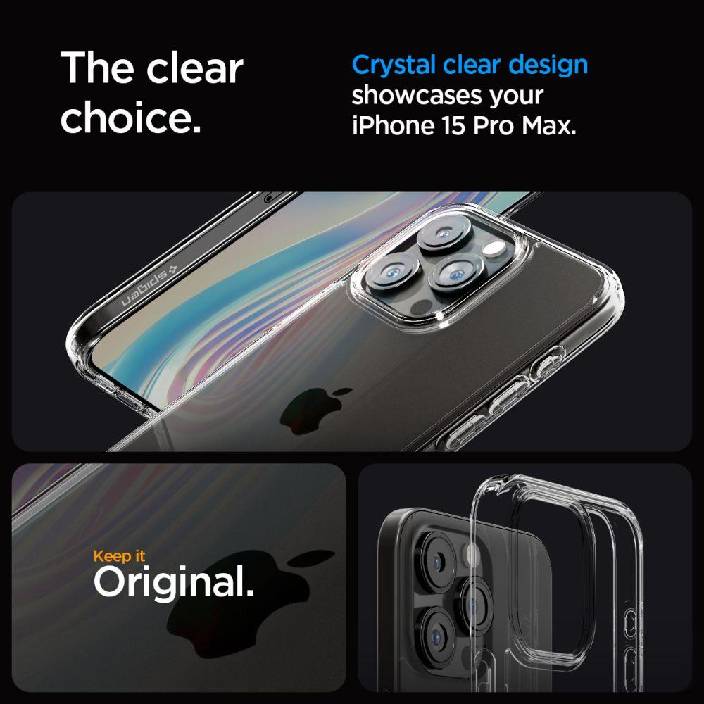 Apsauginis dėklas Spigen ULTRA HYBRID IPHONE 15 PRO MAX CRYSTAL Skaidrus 10 Apsauginis dėklas Spigen ULTRA HYBRID IPHONE 15 PRO MAX CRYSTAL Skaidrus 10