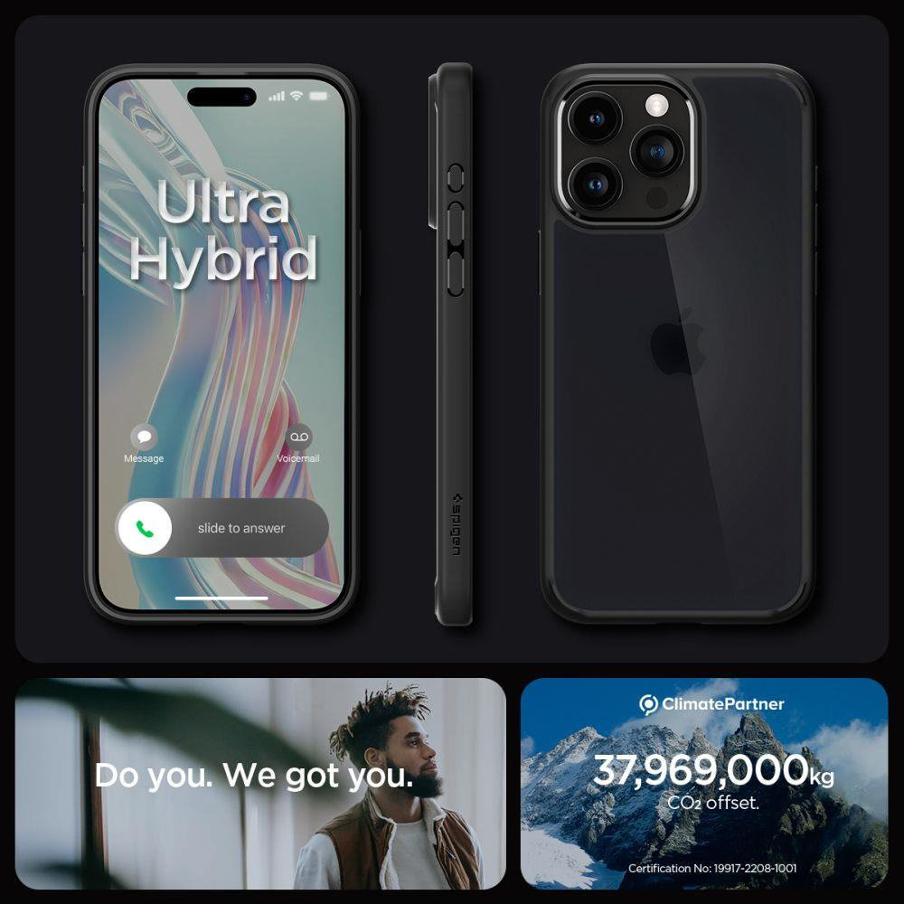 Apsauginis dėklas Spigen ULTRA HYBRID IPHONE 15 PRO MAX FROST Juodas 13 Apsauginis dėklas Spigen ULTRA HYBRID IPHONE 15 PRO MAX FROST Juodas 13