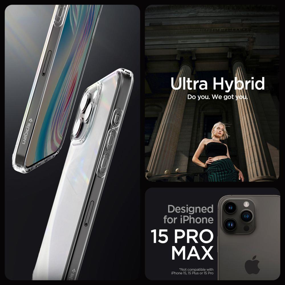 Apsauginis dėklas Spigen ULTRA HYBRID IPHONE 15 PRO MAX FROST CLEAR 8 Apsauginis dėklas Spigen ULTRA HYBRID IPHONE 15 PRO MAX FROST CLEAR 8