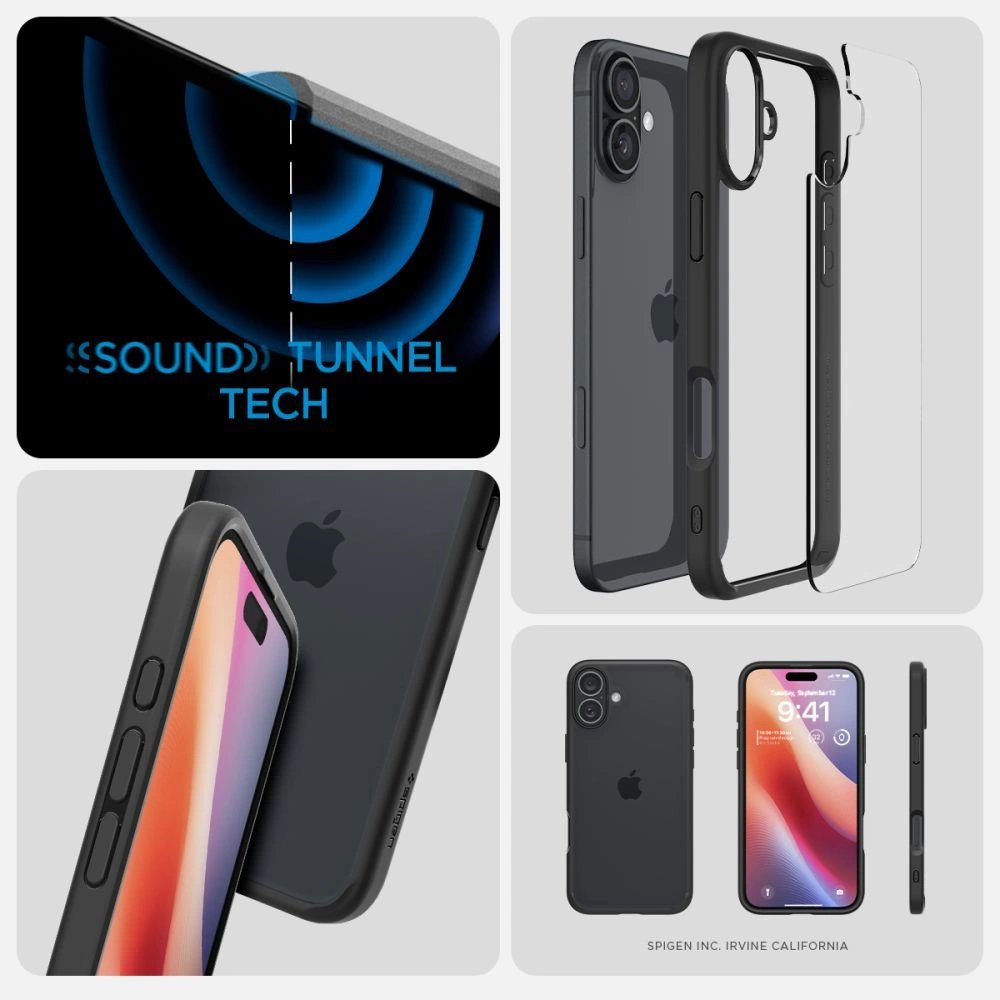 Spigen Ultra Hybrid iPhone 16 Dėklas - Matinis Juodas 13