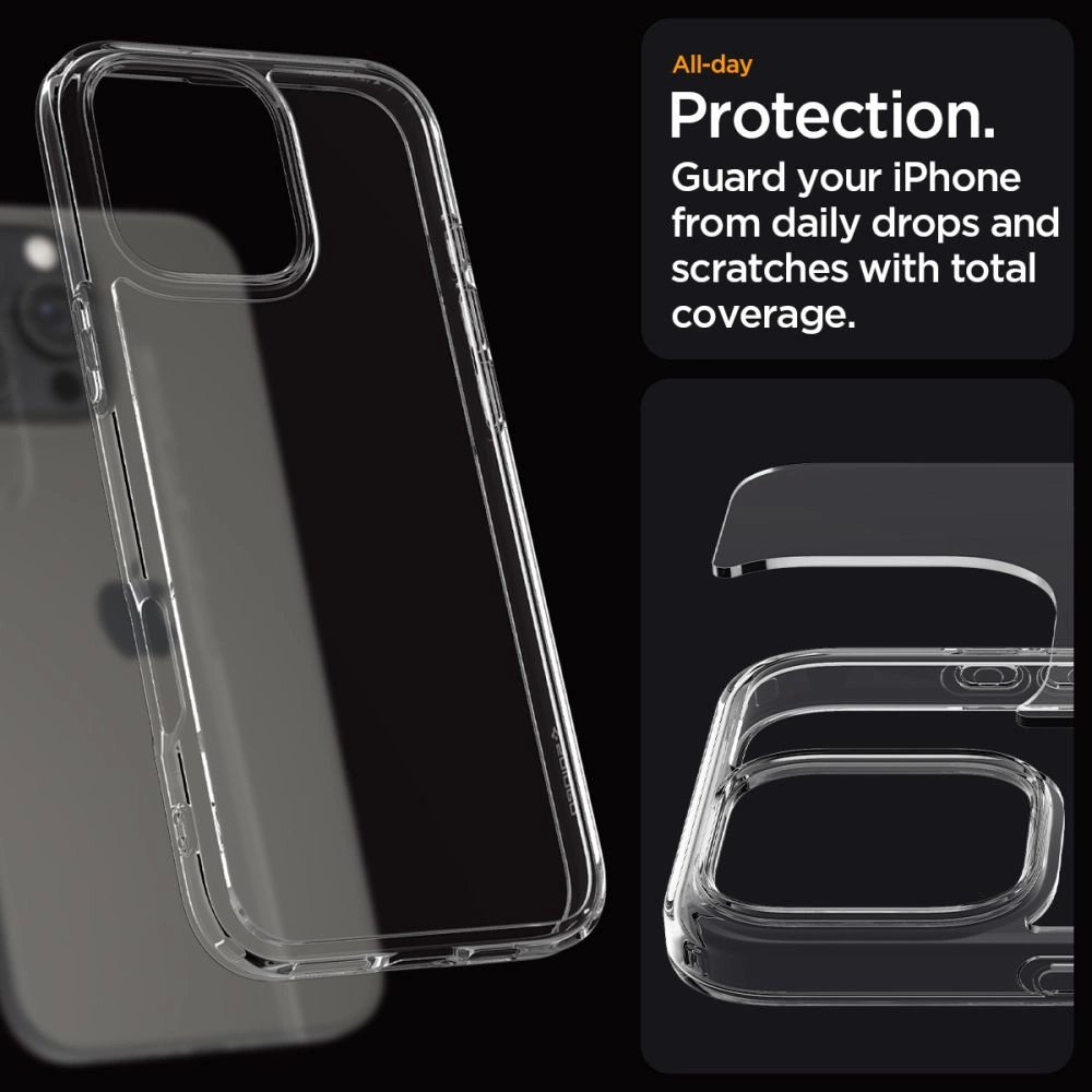 Spigen Ultra Hybrid iPhone 16 Pro Dėklas - Permatomas 13
