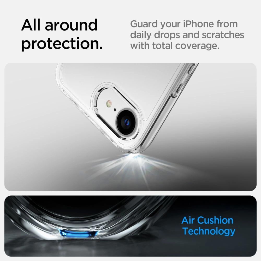 iPhone 16e dėklas Spigen Ultra Hybrid – skaidrus 12 iPhone 16e dėklas Spigen Ultra Hybrid – skaidrus 12
