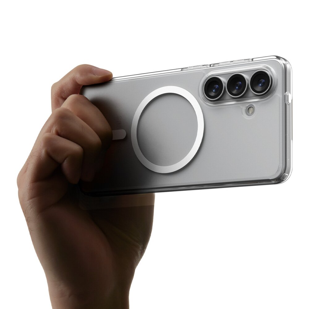 Samsung Galaxy S26+ Spigen Ultra Hybrid Mag MagSafe dėklas – skaidrus ir baltas 10