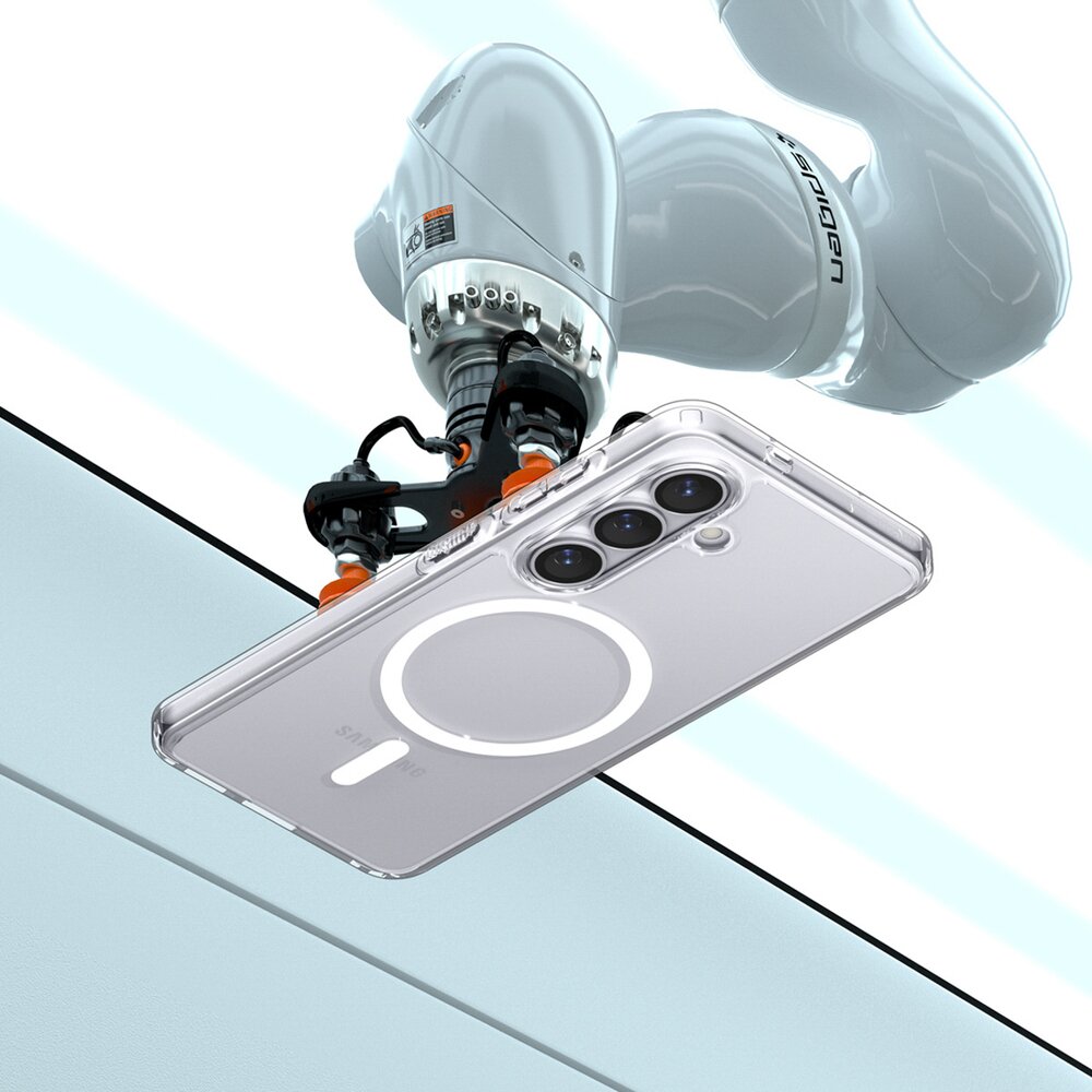 Samsung Galaxy S26 Spigen Ultra Hybrid Mag MagSafe dėklas – skaidrus ir baltas 7