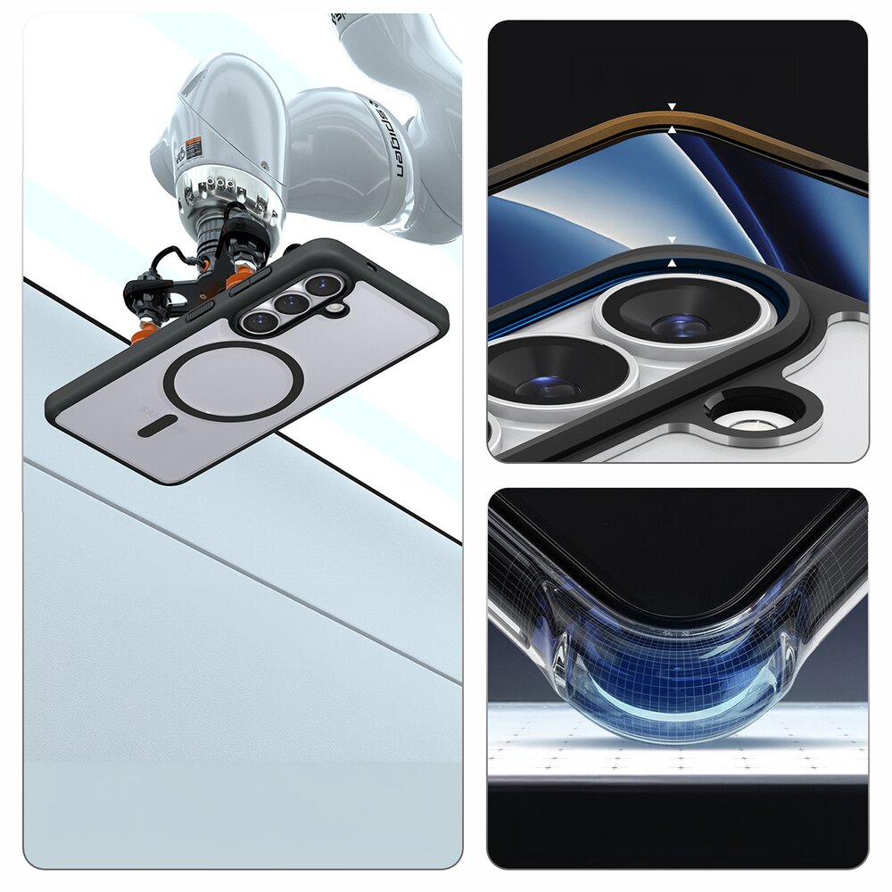 Samsung Galaxy S26 Spigen Ultra Hybrid Mag MagSafe dėklas – juodas skaidrus 18