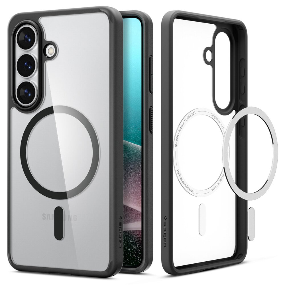 Samsung Galaxy S26+ Spigen Ultra Hybrid Mag MagSafe dėklas – juodas skaidrus Samsung Galaxy S26+ Spigen Ultra Hybrid Mag MagSafe dėklas – juodas skaidrus