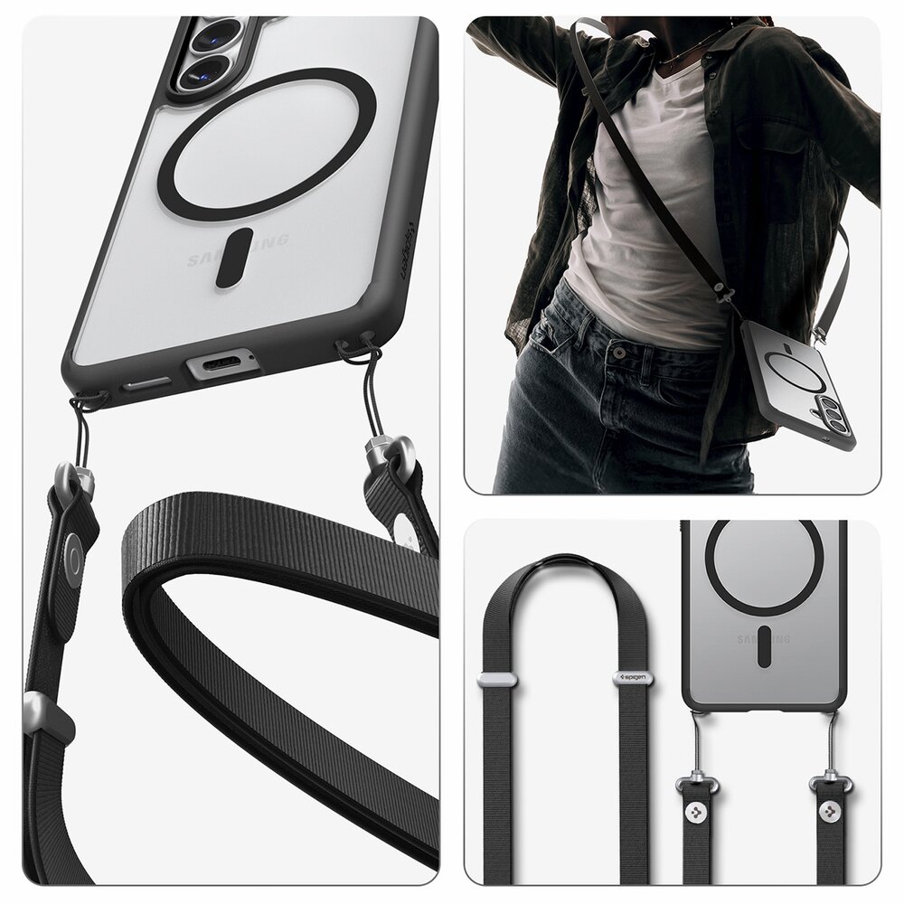 Samsung Galaxy S26+ Spigen Ultra Hybrid Mag MagSafe dėklas – juodas skaidrus 19