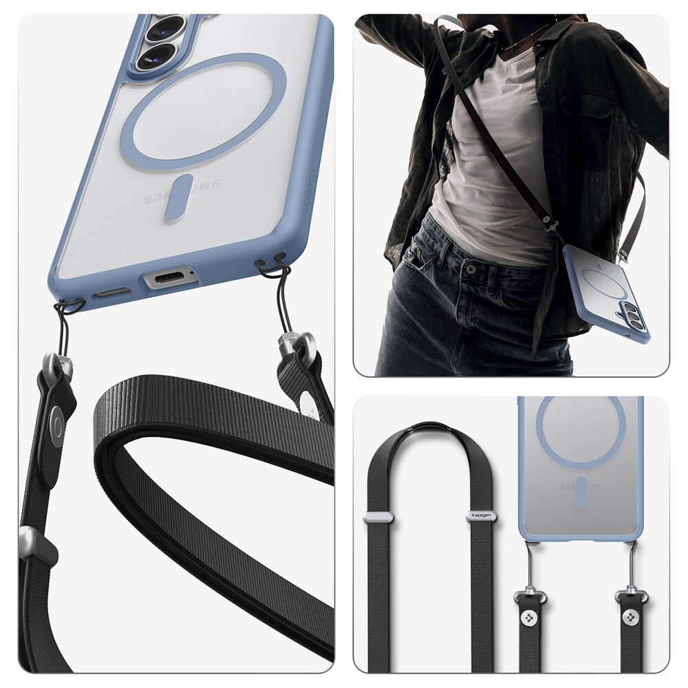 Samsung Galaxy S26 Spigen Ultra Hybrid Mag MagSafe dėklas – mėlynas skaidrus 20