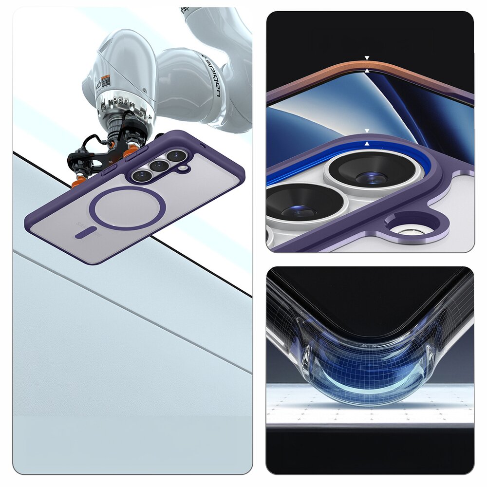 Samsung Galaxy S26 Spigen Ultra Hybrid Mag MagSafe dėklas – violetinis skaidrus 13