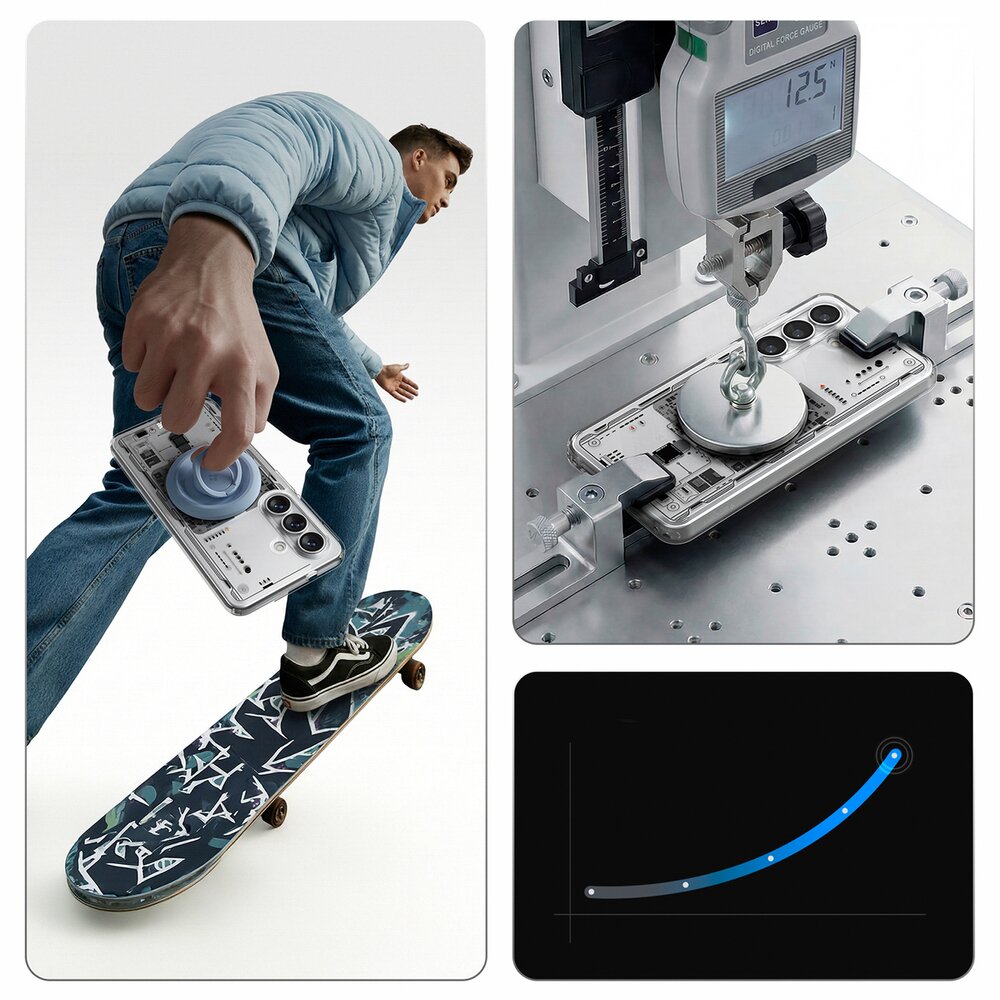 Samsung Galaxy S26+ Neo One Spigen Ultra Hybrid Mag MagSafe dėklas – skaidrus 17