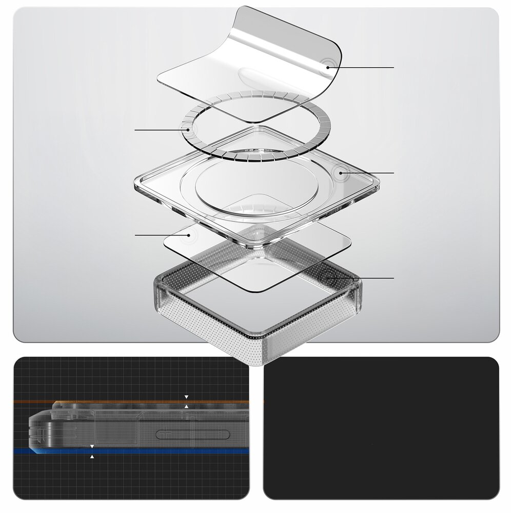 Samsung Galaxy S26 Ultra Spigen Ultra Hybrid Mag MagSafe dėklas – skaidrus ir baltas 16