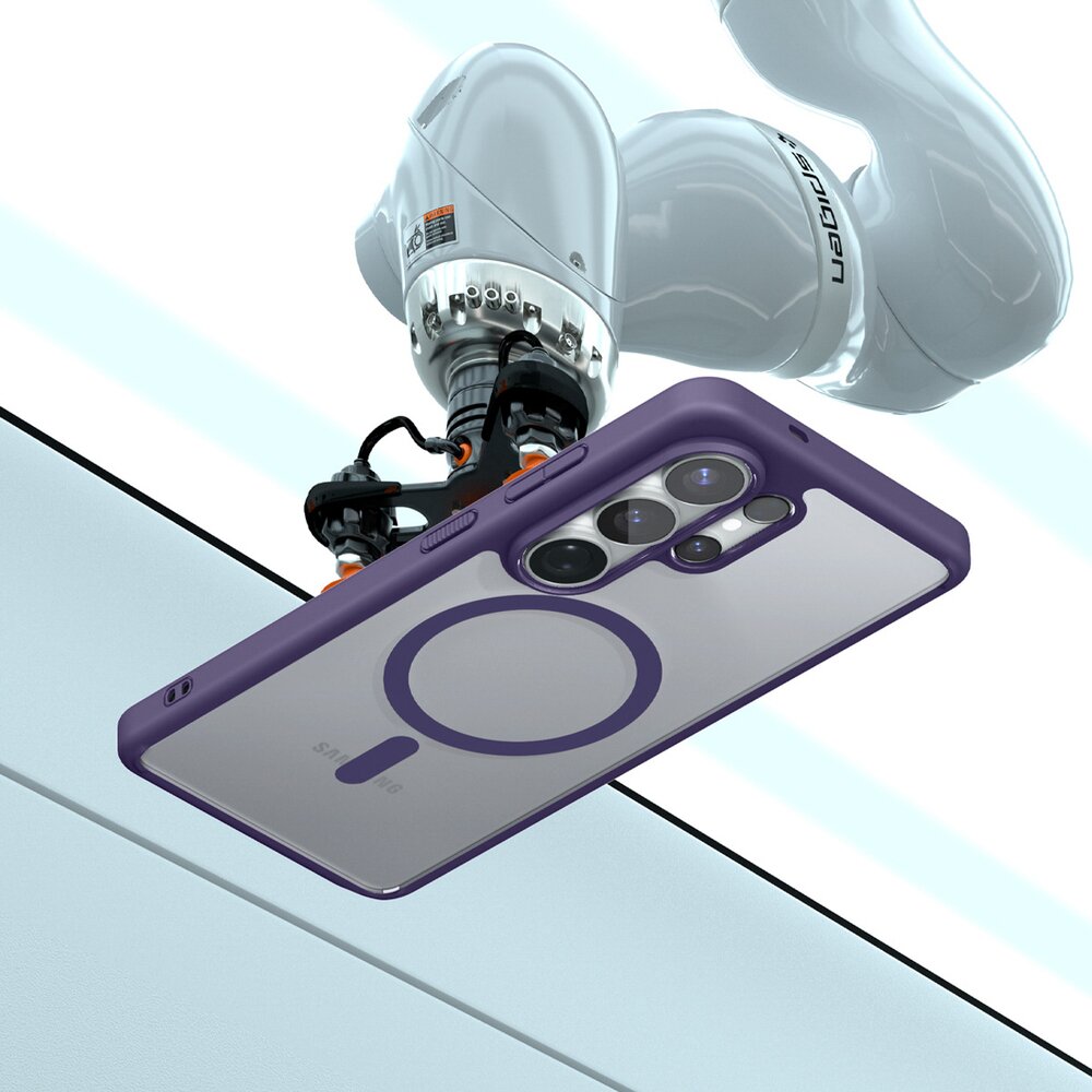 Samsung Galaxy S26 Ultra Spigen Ultra Hybrid Mag MagSafe dėklas – skaidrus tamsiai mėlynas 7