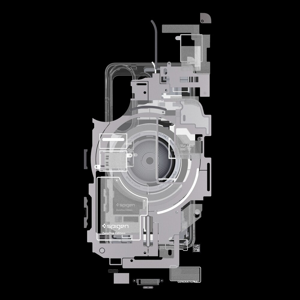 Samsung Galaxy S26 Ultra Zero One Spigen Ultra Hybrid Mag MagSafe dėklas – skaidrus ir baltas 12