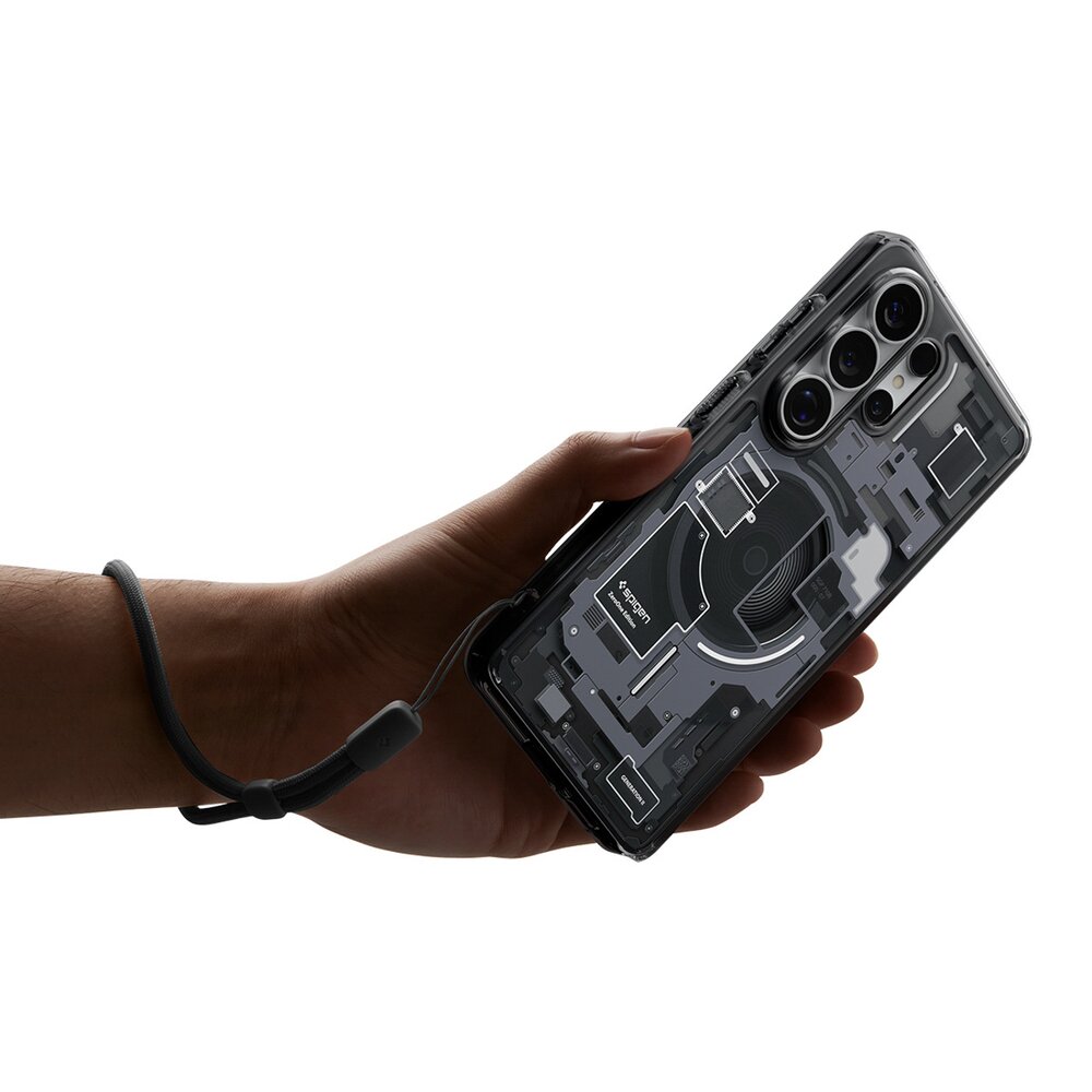 Samsung Galaxy S26 Ultra Zero One Spigen Ultra Hybrid Mag MagSafe dėklas – skaidrus juodas 13