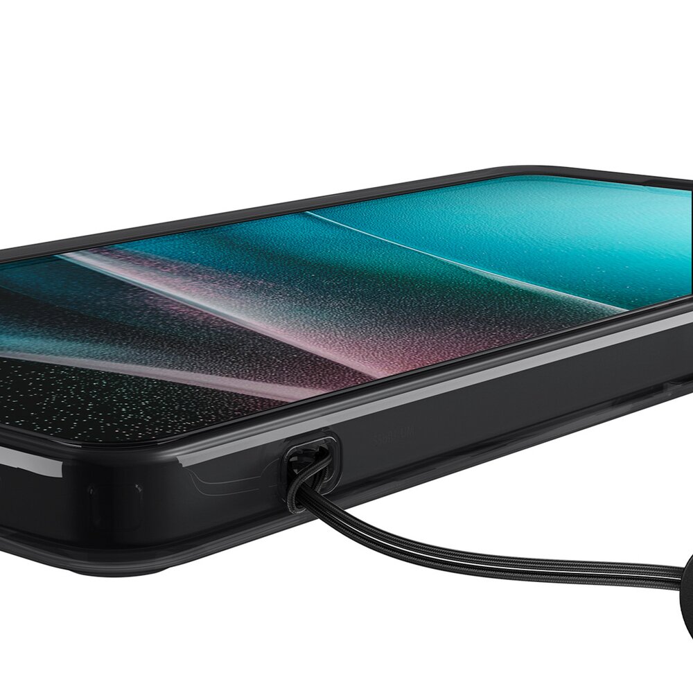 Samsung Galaxy S26 Ultra Zero One Spigen Ultra Hybrid Mag MagSafe dėklas – skaidrus juodas 14