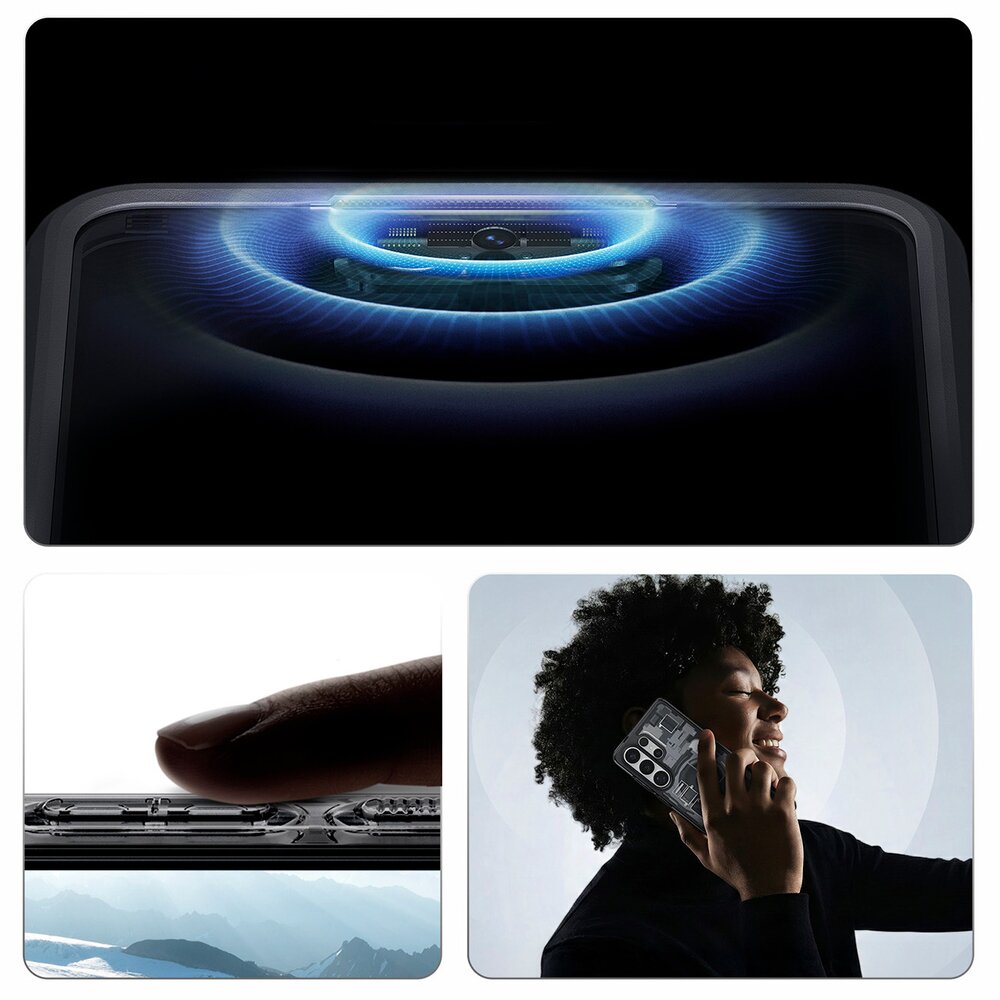 Samsung Galaxy S26 Ultra Zero One Spigen Ultra Hybrid Mag MagSafe dėklas – skaidrus juodas 15