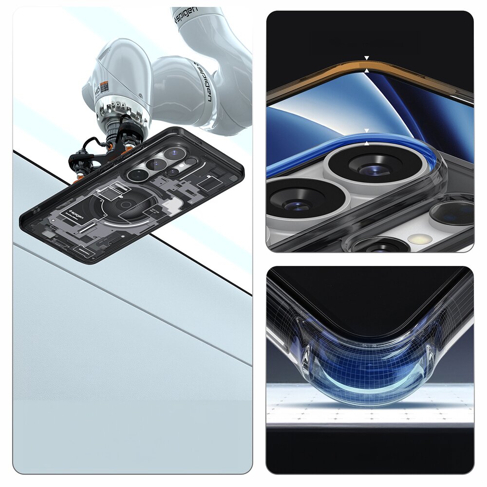 Samsung Galaxy S26 Ultra Zero One Spigen Ultra Hybrid Mag MagSafe dėklas – skaidrus juodas 18