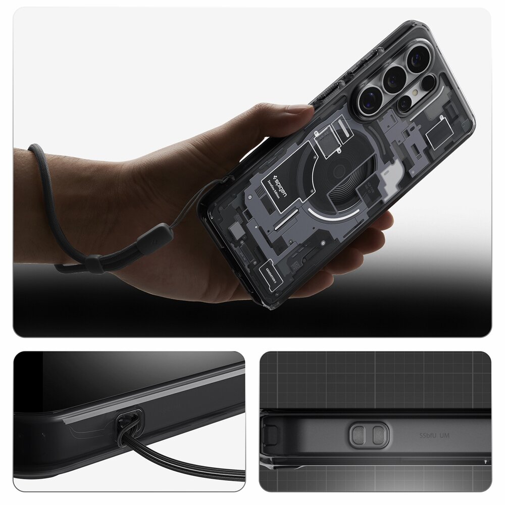 Samsung Galaxy S26 Ultra Zero One Spigen Ultra Hybrid Mag MagSafe dėklas – skaidrus juodas 19 Samsung Galaxy S26 Ultra Zero One Spigen Ultra Hybrid Mag MagSafe dėklas – skaidrus juodas 19