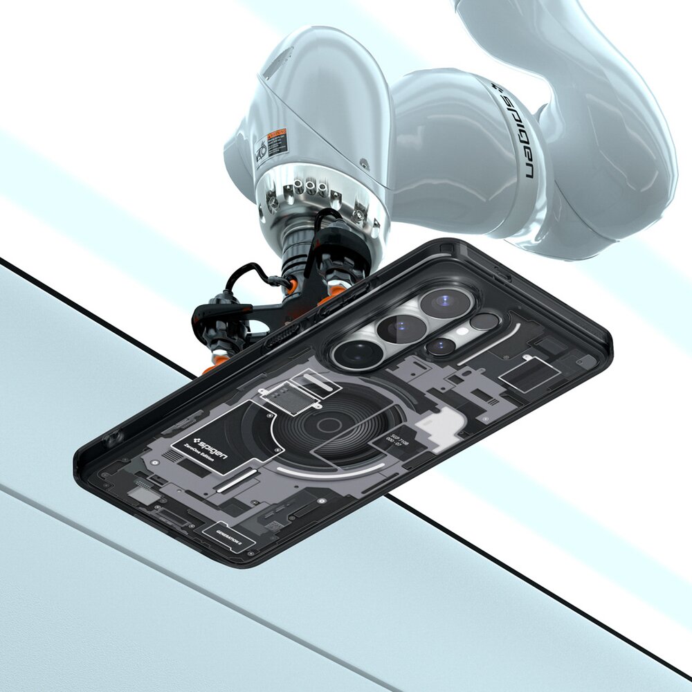 Samsung Galaxy S26 Ultra Zero One Spigen Ultra Hybrid Mag MagSafe dėklas – skaidrus juodas 7