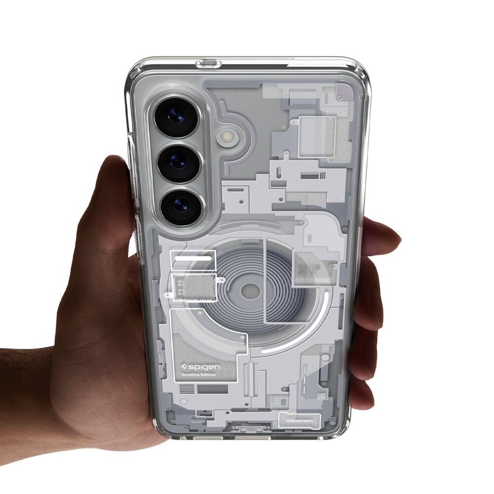 Samsung Galaxy S26+ Zero One Spigen Ultra Hybrid Mag MagSafe dėklas – skaidrus ir baltas 10 Samsung Galaxy S26+ Zero One Spigen Ultra Hybrid Mag MagSafe dėklas – skaidrus ir baltas 10