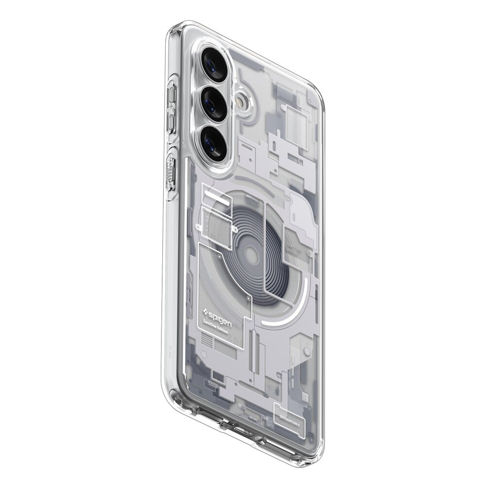 Samsung Galaxy S26+ Zero One Spigen Ultra Hybrid Mag MagSafe dėklas – skaidrus ir baltas 11