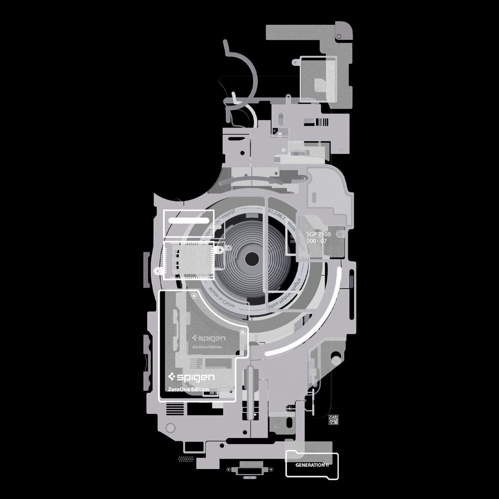 Samsung Galaxy S26+ Zero One Spigen Ultra Hybrid Mag MagSafe dėklas – skaidrus ir baltas 12