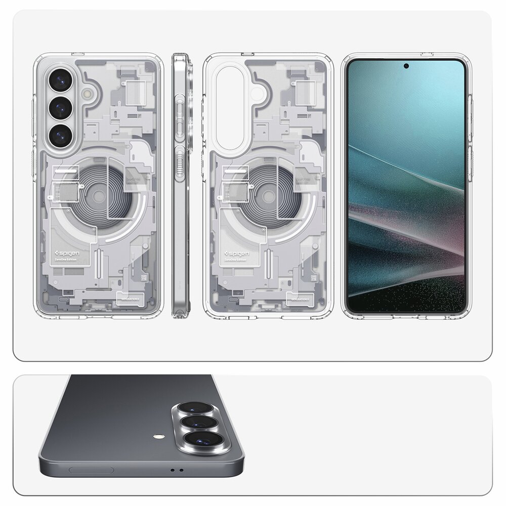 Samsung Galaxy S26+ Zero One Spigen Ultra Hybrid Mag MagSafe dėklas – skaidrus ir baltas 15 Samsung Galaxy S26+ Zero One Spigen Ultra Hybrid Mag MagSafe dėklas – skaidrus ir baltas 15