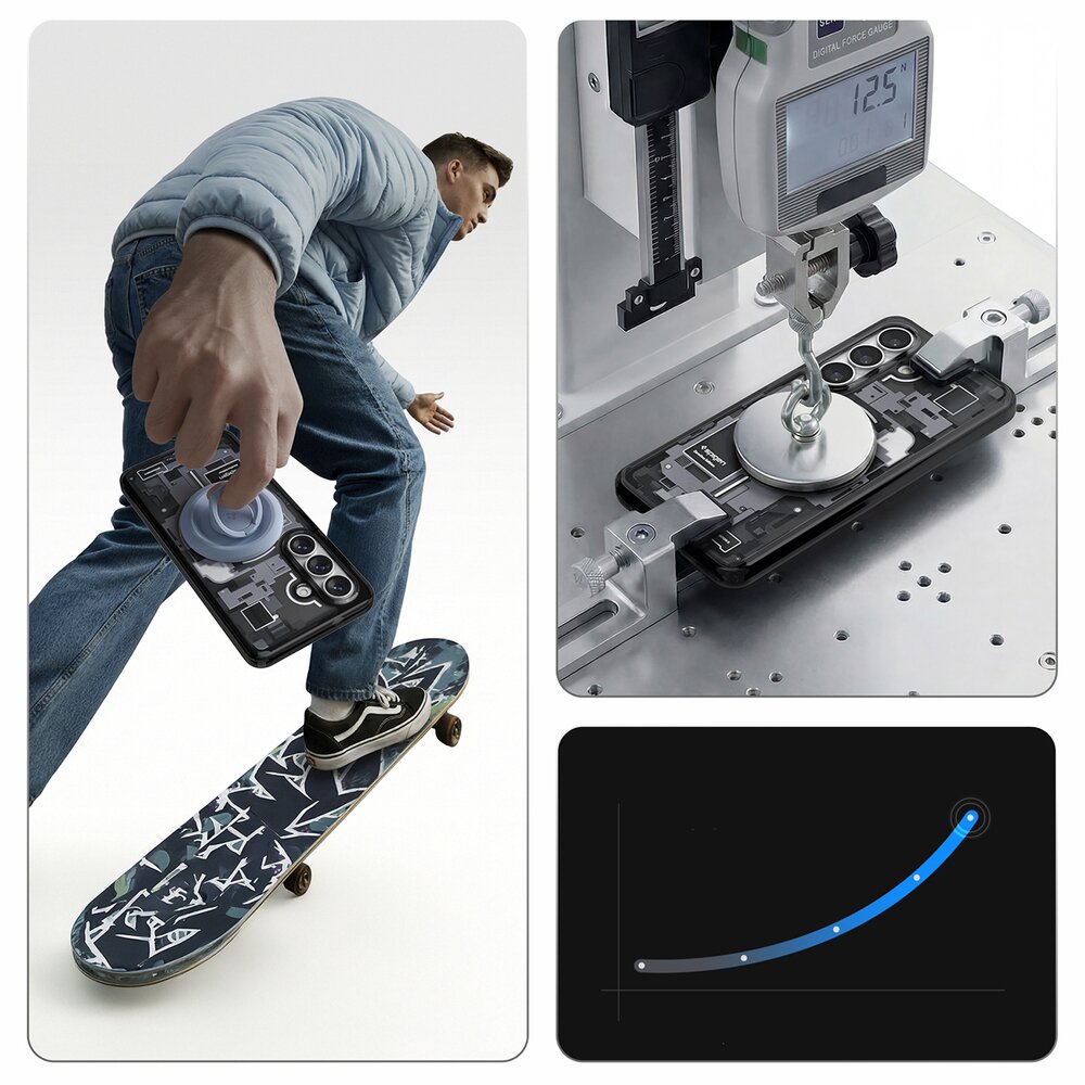 Samsung Galaxy S26 Zero One Spigen Ultra Hybrid Mag MagSafe dėklas – juodas skaidrus 17