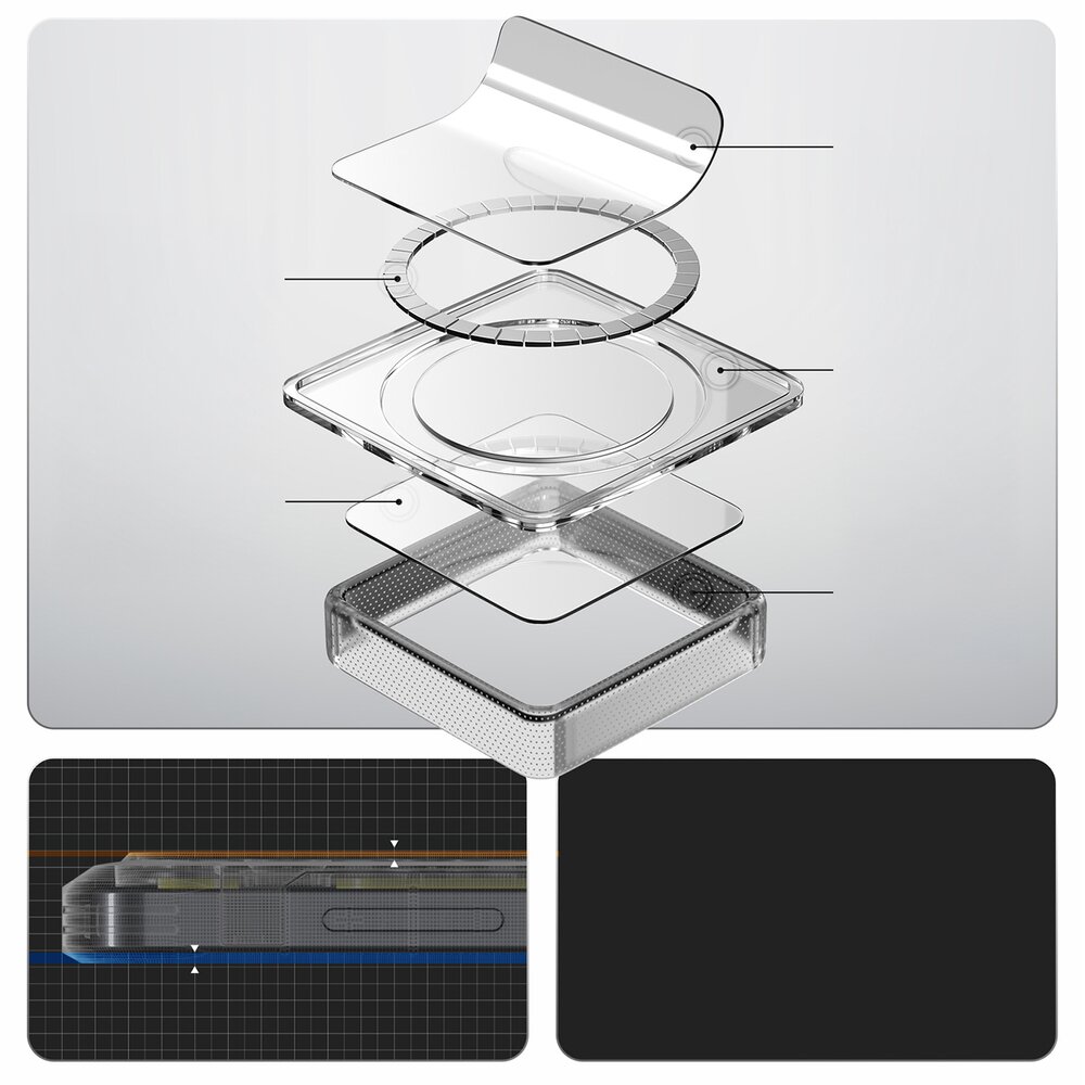 Samsung Galaxy S26 Zero One Spigen Ultra Hybrid Mag MagSafe dėklas – juodas skaidrus 18
