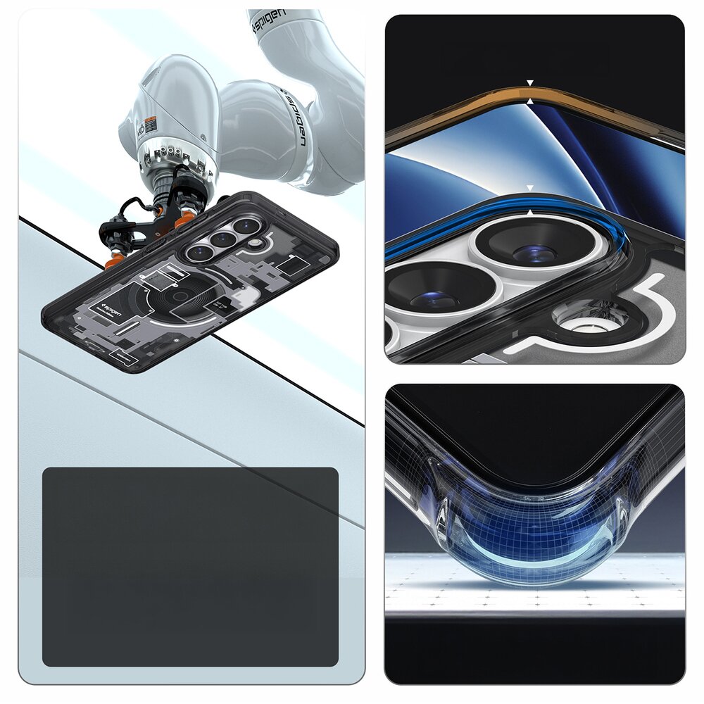 Samsung Galaxy S26+ Zero One Spigen Ultra Hybrid Mag MagSafe dėklas – juodas skaidrus 19