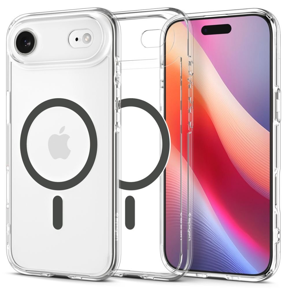 iPhone 17 Air dėklas Spigen Ultra Hybrid MagSafe – pilkai skaidrus iPhone 17 Air dėklas Spigen Ultra Hybrid MagSafe – pilkai skaidrus