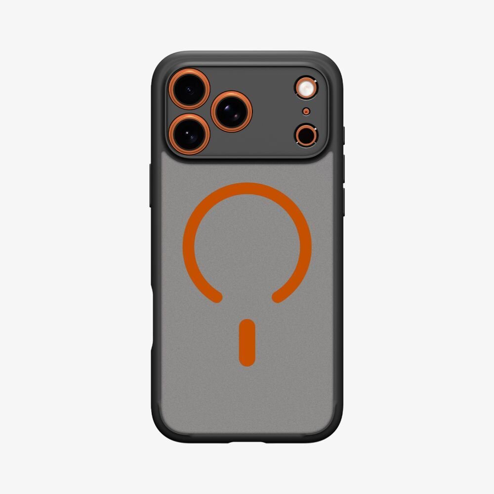 iPhone 17 Pro Max Spigen Ultra Hybrid MagSafe dėklas – juodas / oranžinis 1