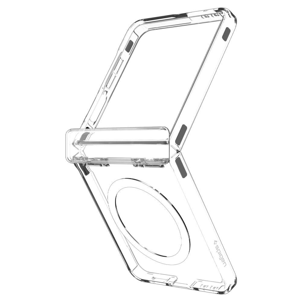 Samsung Galaxy Z Flip 7 dėklas Spigen Ultra Hybrid Pro Mag, MagSafe – skaidrus su baltu 3