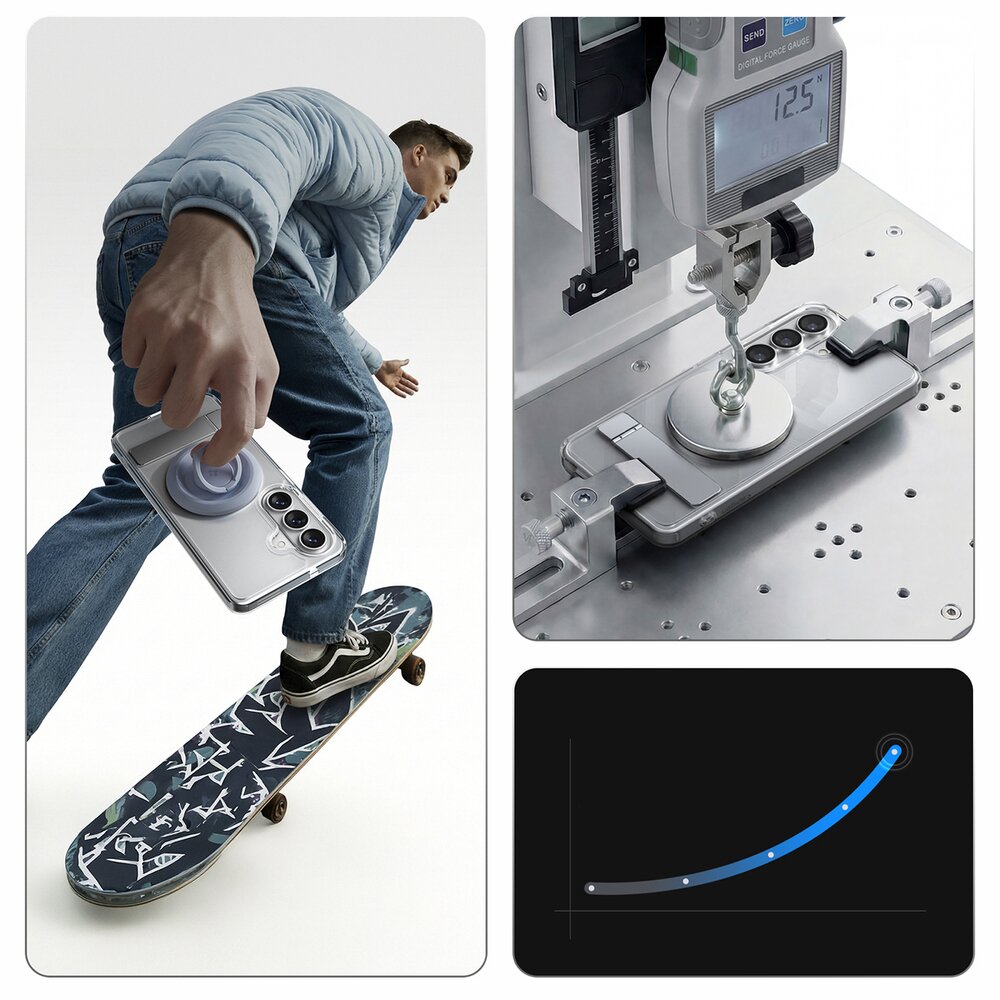 Samsung Galaxy S26+ Spigen Ultra Hybrid S Mag MagSafe dėklas – skaidrus ir baltas 13