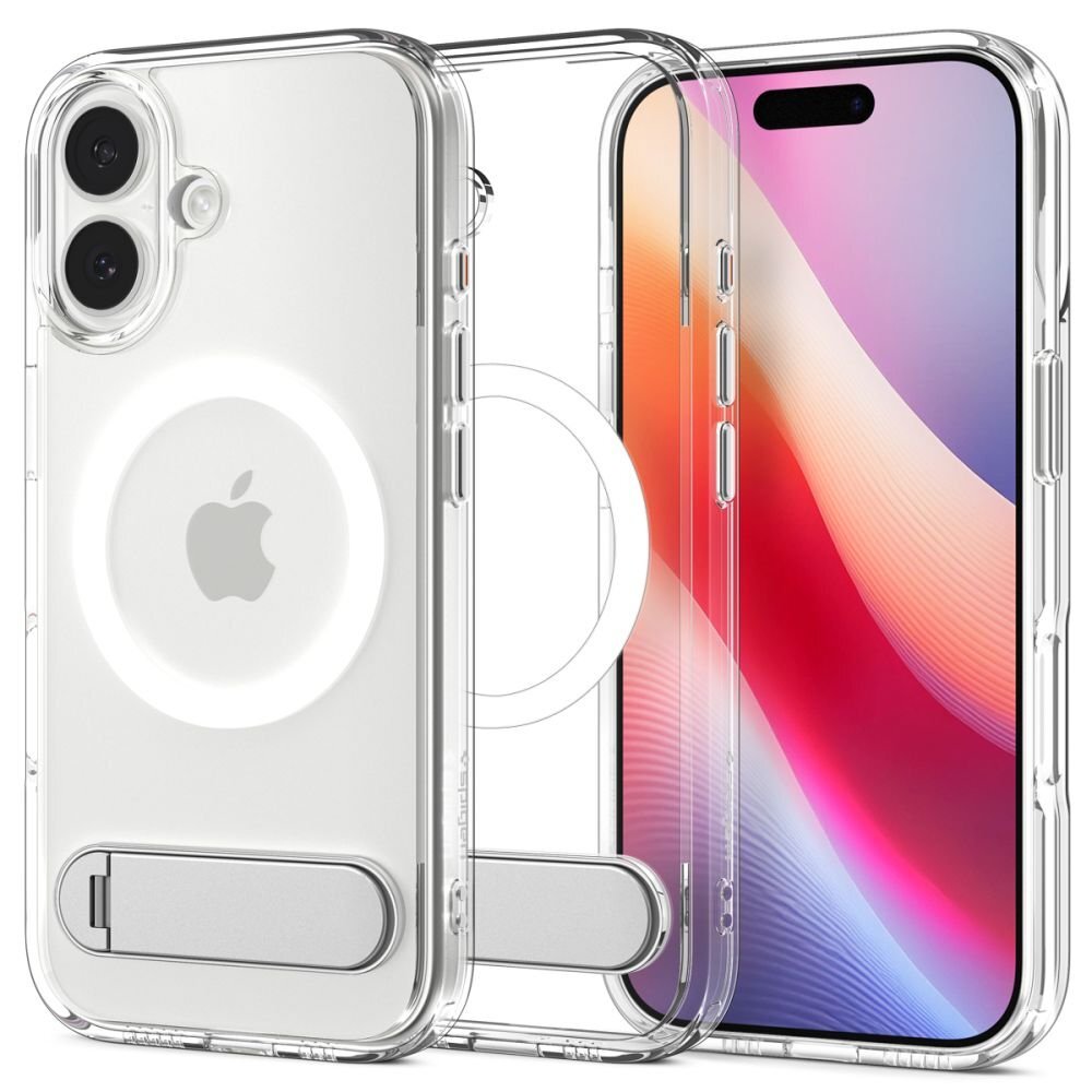 iPhone 17 dėklas Spigen Ultra Hybrid "S", MagSafe – skaidrus/baltas iPhone 17 dėklas Spigen Ultra Hybrid "S", MagSafe – skaidrus/baltas