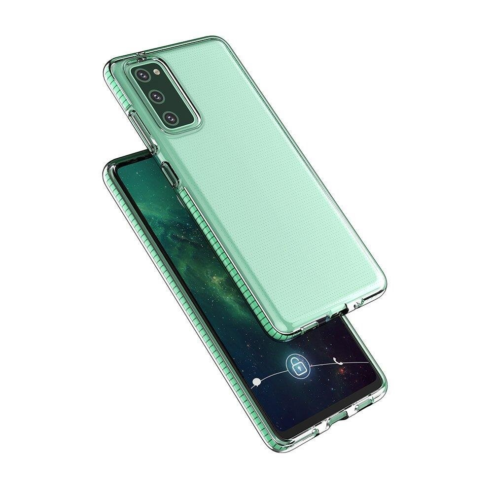 Skaidrus TPU dėklas su spalvotu rėmu Spring Case Samsung Galaxy A72 4G šviesiai rožiniais kraštais 2 Skaidrus TPU dėklas su spalvotu rėmu Spring Case Samsung Galaxy A72 4G šviesiai rožiniais kraštais 2