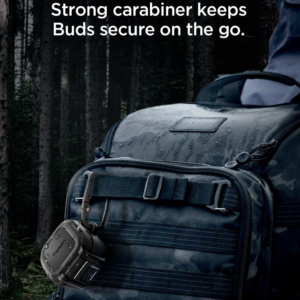 Samsung Galaxy Buds 4 / 4 Pro Spigen Lock Fit dėklas – matinė juoda 7