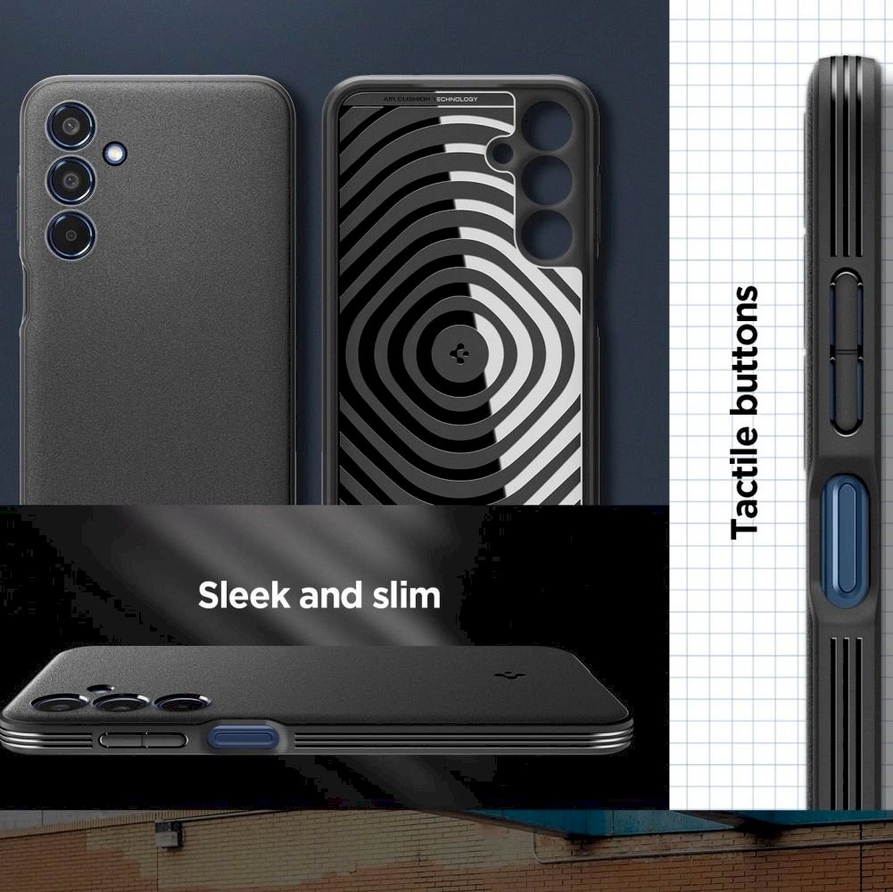Samsung Galaxy M35 5G Spigen Essential SandBlast dėklas – juodas 9 Samsung Galaxy M35 5G Spigen Essential SandBlast dėklas – juodas 9