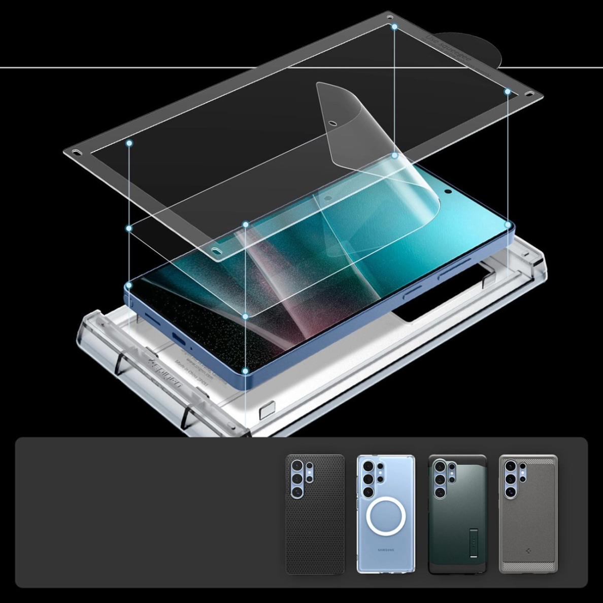 Samsung Galaxy S25 Ultra Spigen Elite Shield EZ Fit hibridinis stiklas – skaidrus 7