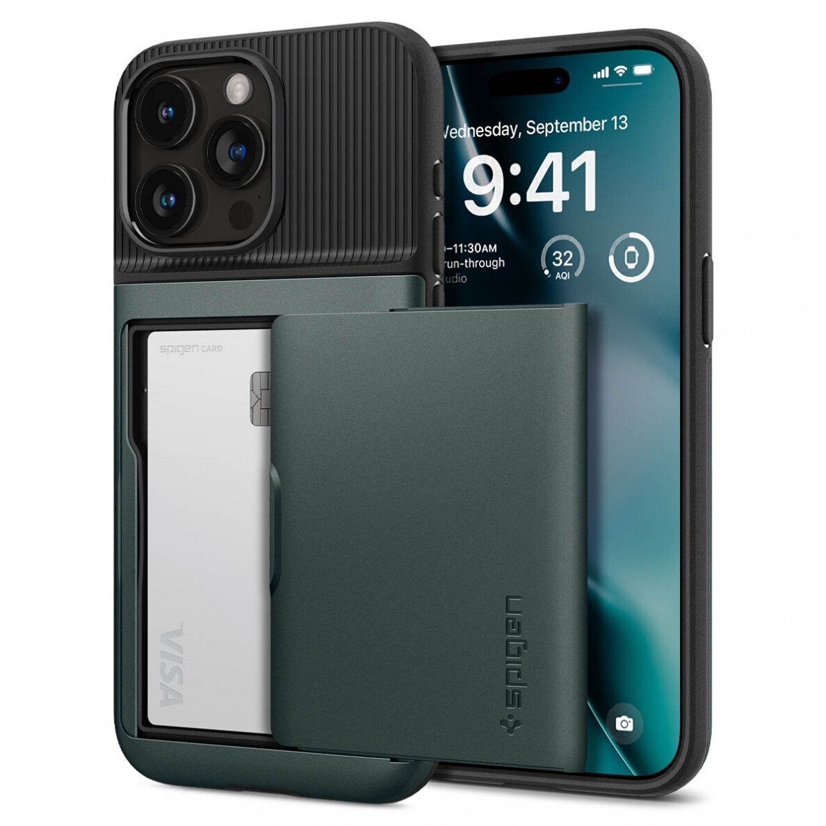 Apsauginis dėklas Spigen Slim Armor CS, abyss žalias - iPhone 15 Pro Apsauginis dėklas Spigen Slim Armor CS, abyss žalias - iPhone 15 Pro