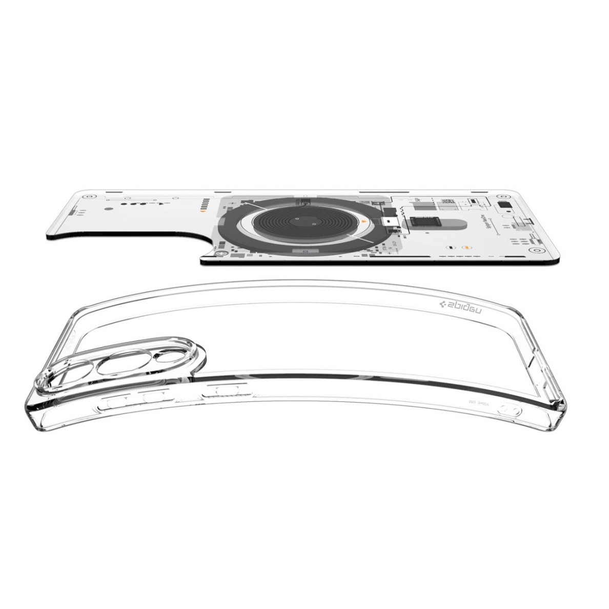 Samsung Galaxy S25 Edge Spigen Ultra Hybrid Mag dėklas su MagSafe ir spauda - permatomas 6