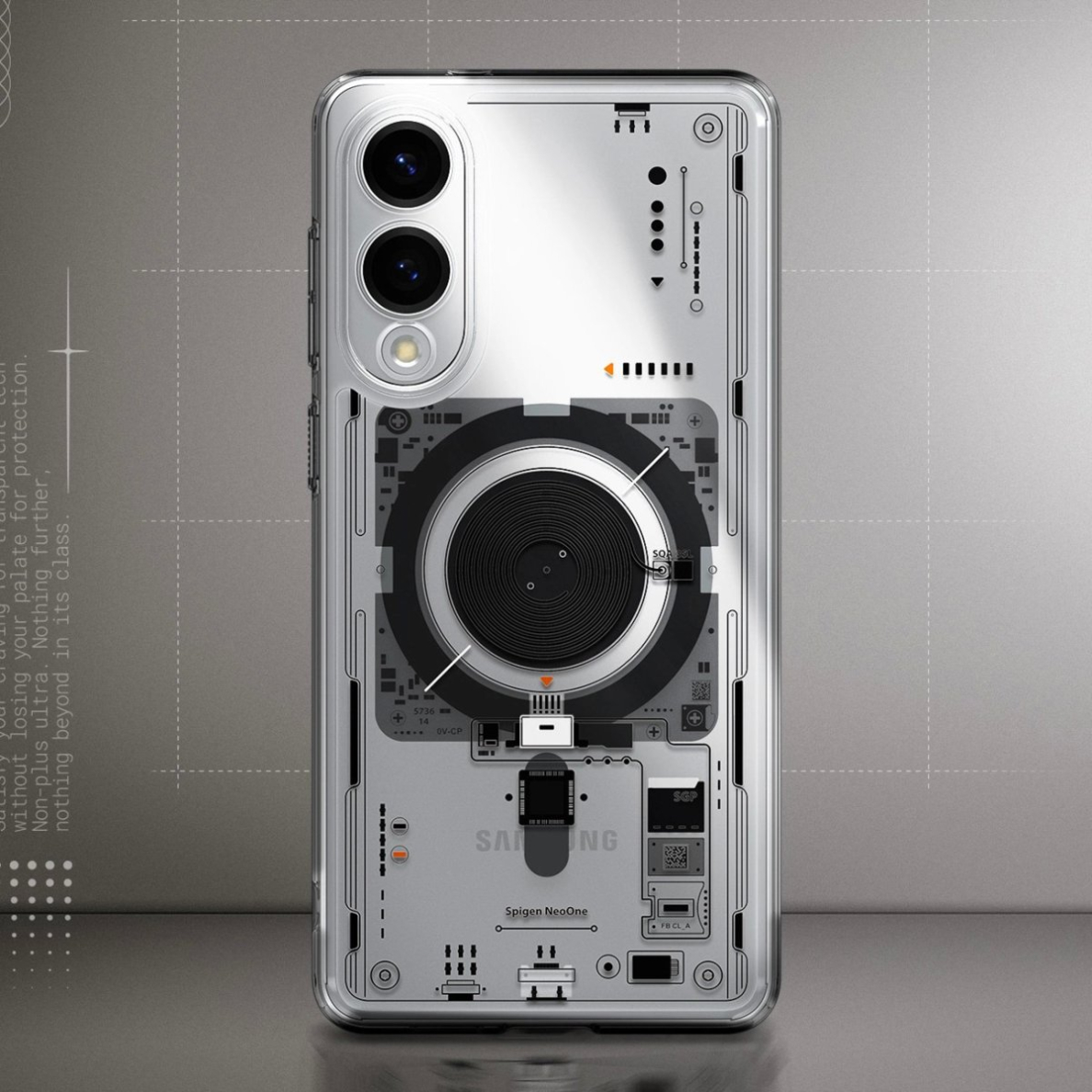 Samsung Galaxy S25 Edge Spigen Ultra Hybrid Mag dėklas su MagSafe ir spauda - permatomas 7