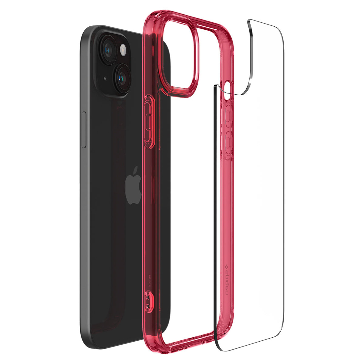 Apsauginis dėklas Spigen Ultra Hybrid, red crystal - iPhone 15 2 Apsauginis dėklas Spigen Ultra Hybrid, red crystal - iPhone 15 2